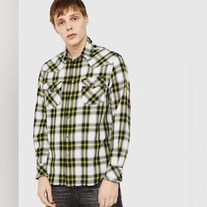 Diesel S-EAST Checked Regular Fit Cotton Plaid Men’s Flannel Shirt